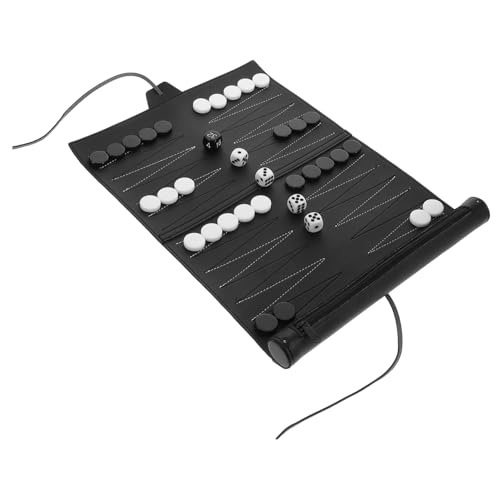 Gogogmee 1 Satz Reise Set PU Roll Up Schachbrett Tragbares Outdoor Spiel für Erwachsene für Freizeit und Reisen Langlebiges Material Einfach zu Transportieren von Gogogmee