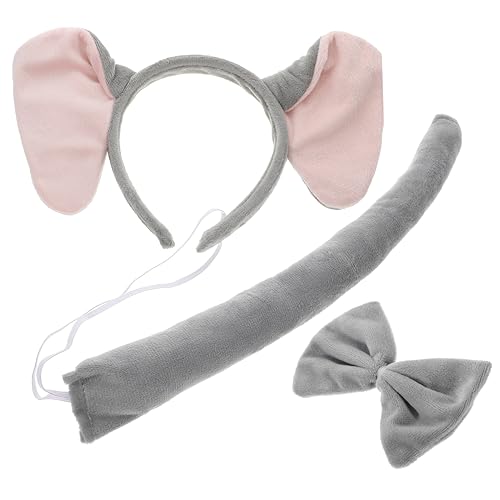 Gogogmee 1 Satz Tierkostüm Set Elefantenohren Haarreif Fliege und für Erwachsene Lustige Kostümaccessoires für Halloween Cosplay und Verkleidungspartys von Gogogmee