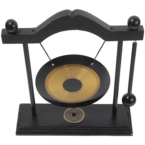 Gogogmee 1 Satz Vintage Messing Gong mit Holzständer Desktop Zen Gong zur Wohnkultur Feng Shui Deko für Zuhause und Büro Stabil und Langlebig Perfektes von Gogogmee