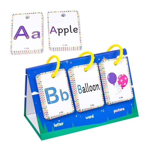 Gogogmee 1 Set Children's Alphabet Vokabular Flash -Karten Einfach Zu Verwenden Karten Kleinkinder Lernkarten Lernen Spielzeug Haushalt Kinder Spielzeiten von Gogogmee