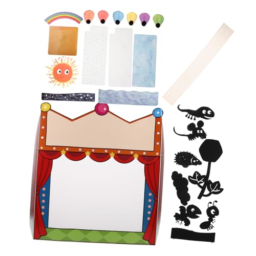 Gogogmee 1 Set Kinder Puppentheater Mit Schattenpuppenzubehör Tragbare Puppe Bühne Schattenpuppe Handwerk Geschichtenerzählen Requisiten Für Puppenspiel von Gogogmee