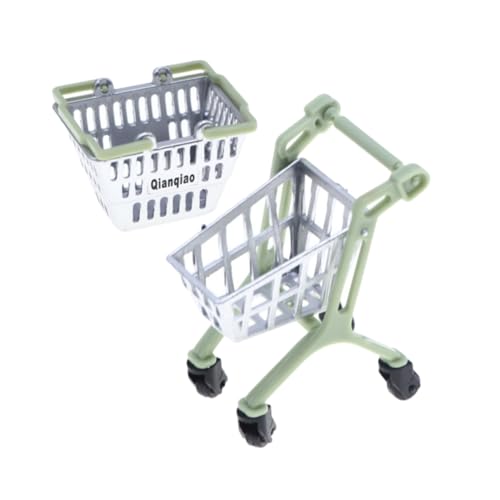 Gogogmee 1 Set Mini Shopping -lagerung Körbe Kleiner Einkaufswagen Miniatur -lagerkorb Puppenhaus Mini -körbe Für Doll House von Gogogmee