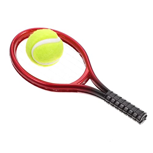 Gogogmee Miniatur Tennis Set Für Puppenhaus 1 Set Mini Tennis Racket Mit Tennisball Dekoration Für Miniatur Szenen Und Spielzeughäuser Ideal Für Kreative Mini Hausgestaltung von Gogogmee