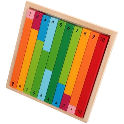 Gogogmee 1 Set Montessori-zahlenstäbe, Holz-lernstäbe, Mathe-Montessori-stöcke, Mathematik-lernwerkzeuge, Früherziehungsstäbe, Pädagogische Zahlenstäbe, Zahlen-lernstäbe von Gogogmee