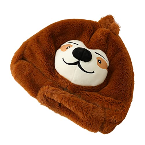Gogogmee 1 Stück Süßer Faultier Hut aus Plüsch für Rollenspiele Karneval und Feste Kuschelhut für Erwachsene und Einzigartiges Kostüm Accessoire für Unvergessliche Partys von Gogogmee