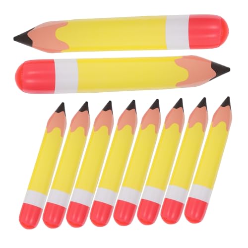 Gogogmee 10 Stück Aufblasbare PVC Bleistift Ballons Gelb Leichte Partydekoration Kindergeburtstag Foto Requisiten und Lustige Aufblasbare Partyaccessoires von Gogogmee