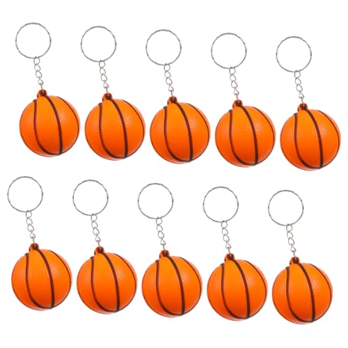Gogogmee 10 Stück Basketball-Schlüsselanhänger Mini -Basketball Spiel Schlüsselbunddekor Kind Sport drinnen Schlüsselbund Souvenir Schlüsselbundanhänger Schlüsselanhänger dekor Orange von Gogogmee