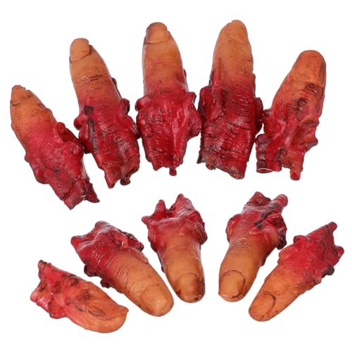 Gogogmee 10 Stück Brachfingerspielzeug Artikel Blut Streich abgetrennte Finger Halloween Stumpf abgetrennte Fingerstütze hände Halloween abgetrennter menschlicher Finger hände pp Gogogmee 10 Stück Brachfingerspielzeug Artikel Blut Streich abgetrennte Finger Halloween Stumpf abgetrennte Fingerstütze hände Halloween abgetrennter menschlicher Finger hände pp von Gogogmee