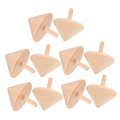 Gogogmee 10 Stück Holz zum Bemalen Unbemalte DIY Gyroskop Spielzeuge für Kleinkinder Fördern Kreativität Geduld und Hand Auge Koordination Stabile Drehung für Drinnen und Draußen von Gogogmee