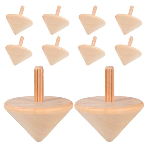 Gogogmee 10 Stück Holzkreisel für Kinder: DIY-Malsets, Lernspielzeug für Kleinkinder – Lustige Kreisel verbessern die Hand-Auge-Koordination von Gogogmee
