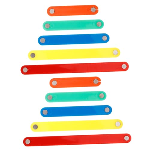 Gogogmee 10 Stück Magnetische Bausteine Teiliges Bunte Lernstreifen für Geometrische Formen BAU Pädagogisches Montessori für Mathematischer Fähigkeiten und Hand Auge Koordination von Gogogmee