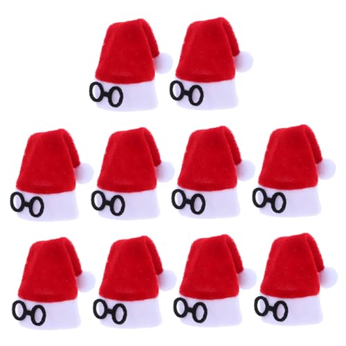 Gogogmee 10 Stück Mini Weihnachtsmützen aus Flanell Weiche Mini Santa Claus Hüte für Puppen Besteckbeutel Flaschenabdeckungen und Festliche Tischdekorationen Gogogmee 10 Stück Mini Weihnachtsmützen aus Flanell Weiche Mini Santa Claus Hüte für Puppen Besteckbeutel Flaschenabdeckungen und Festliche Tischdekorationen von Gogogmee