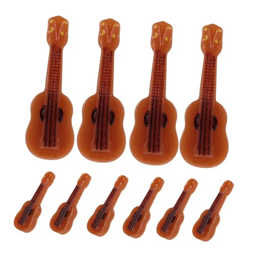 Gogogmee 10 Stück Miniatur Gitarre aus Resin Realistisch Gestaltetes Puppenhaus Musikinstrument Modell Kompakt Langlebig und Detailreich als Dekoratives Miniatur Dollhouse Zubehör von Gogogmee