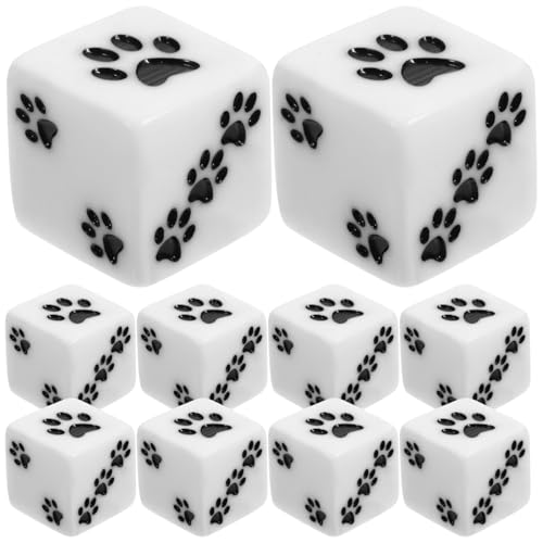 Gogogmee 10 Stück Teiliges Cartoon Würfel mit Pfotenmuster Harzspielwürfel für Brettspiele Lehrmittel und Partys für Spaß mit Freunden und Familie Gogogmee 10 Stück Teiliges Cartoon Würfel mit Pfotenmuster Harzspielwürfel für Brettspiele Lehrmittel und Partys für Spaß mit Freunden und Familie von Gogogmee
