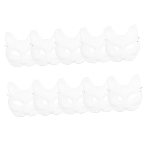 Gogogmee 10 Stück Teiliges DIY Fuchs Papiermaske Blanko zum Bemalen Umweltfreundlich Leichte Pappmaché Halbmaske für Halloween Cosplay Karneval und Erwachsene Gogogmee 10 Stück Teiliges DIY Fuchs Papiermaske Blanko zum Bemalen Umweltfreundlich Leichte Pappmaché Halbmaske für Halloween Cosplay Karneval und Erwachsene von Gogogmee