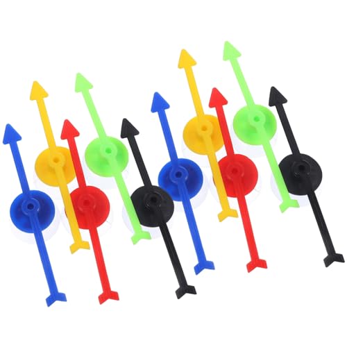 Gogogmee 10 Stück Teiliges Farbiger Kunststoff Spielpfeile mit Saugnapf Drehbare Zeiger für Brettspiele und Robust und Verschleißfest Ersatzteile für DIY Spielzubehör von Gogogmee