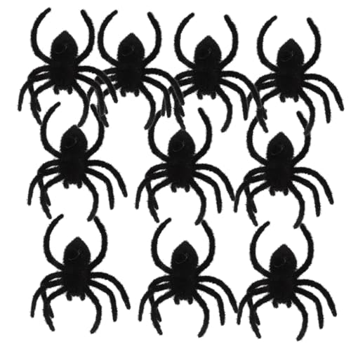 Gogogmee 10 Stück Teiliges Halloween Spinnen Deko aus Umweltfreundlichem Material Realistische Schwarze Spinnen Groß Party Ornamente für Gruselige Halloween Dekoration zu Hause und Garten von Gogogmee