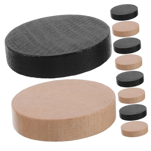 Gogogmee 10 Stück Teiliges Holz Sling Puck Spiel Zubehör Familien Spiel Accessoires Robuste Große Spielfiguren in Schwarz und Naturholz für Interaktives Schnelles Tischspiel und Schachspaß von Gogogmee