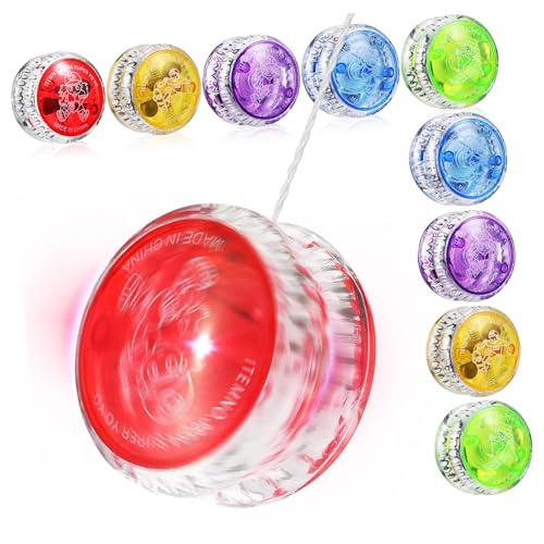 Gogogmee 10 Stück Teiliges Kleine Yo Yo Bälle aus Robustem Kunststoff Gemischt Fördert Fingerfertigkeit und Koordination Leicht und Tragbar als Lustiges Lernspielzeug und Partygeschenk von Gogogmee