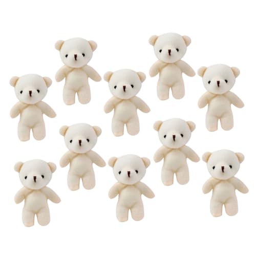 Gogogmee 10 Stück Teiliges Mini Bär Stofftier Weicher Kleiner Plüschbär Anhänger Niedliche Cartoon Bär Figurine Langlebig für DIY Schlüsselanhänger und Dekoration von Gogogmee