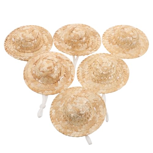 Gogogmee 10 Stück Teiliges Mini Strohhut Handgefertigte Kleine Sombrero Puppenhut mit Kinnband für DIY Puppenhaus Dekorationen Langlebige Handgewebte Puppenzubehör Gogogmee 10 Stück Teiliges Mini Strohhut Handgefertigte Kleine Sombrero Puppenhut mit Kinnband für DIY Puppenhaus Dekorationen Langlebige Handgewebte Puppenzubehör von Gogogmee
