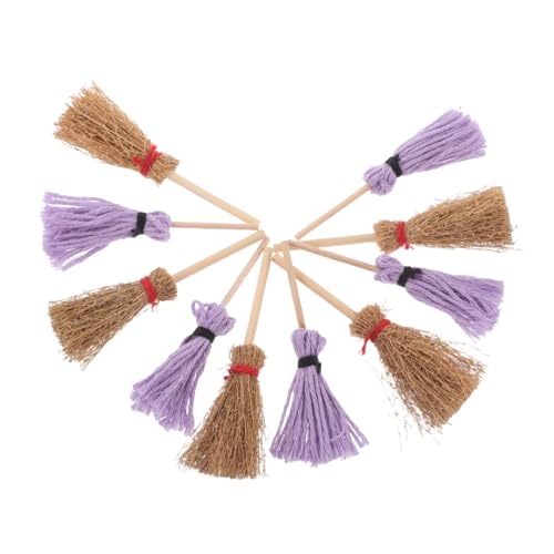 Gogogmee 10 Stück Teiliges Miniatur Besen und Mop Set Realistisches Puppenhaus Putzset Umweltfreundlich Langlebig Geeignet für DIY Puppenhaus Zubehör und Sammler von Gogogmee