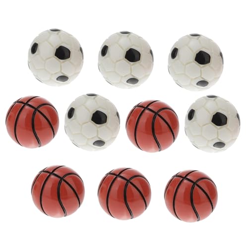 Gogogmee 10 Stück Teiliges Miniatur Fußball Basketball Set aus Resin Kreative Outdoor Deko Detailreiche Mini Spielfeld Zubehör für Puppenhaus Leicht und Sicher für Fördert Fantasie und von Gogogmee