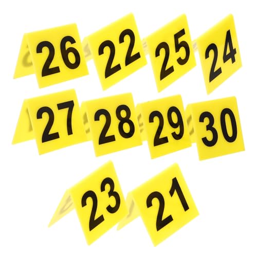Gogogmee 10 Teiliges Beweismarker Dreieckige Nummernschilder aus Acryl Gelb schwarz Beweismarkierungen Tischnummern Marker für Detektivspiele und Themenpartys von Gogogmee
