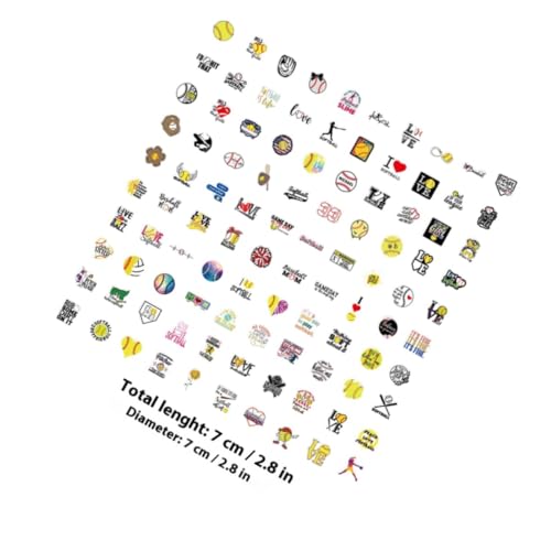 Gogogmee 100 Stück Baseball Sticker Selbstklebend für Laptop Skateboard Gepäck Jugend Geschenk Aufkleber Decor von Gogogmee