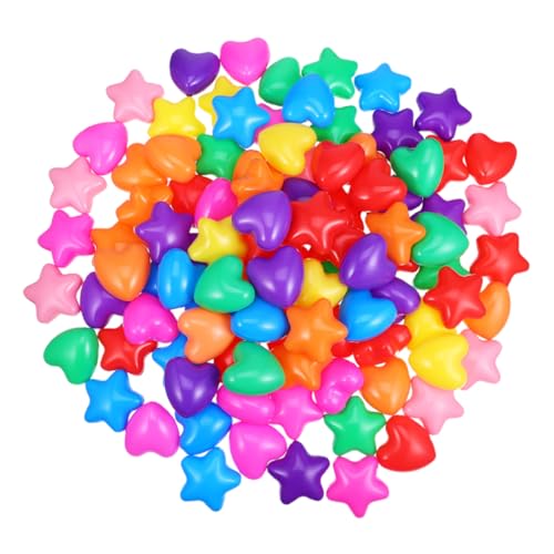 Gogogmee 100 Stück Bunte Stern und Herzform Spielbälle für Laufstall und Poolzelt Kunststoffbälle Bruchsicher für Indoor Spielbereiche Kinderparty und Spielhaus von Gogogmee