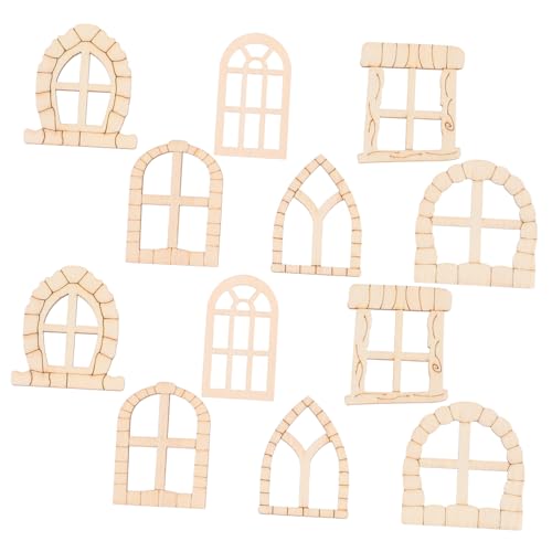 Gogogmee 100 Stück Feentüren Gartentüren Feentüren Für Gartenbäume Miniatur Feentüren Figuren Mini Feentüren Zum Basteln Puppenhaus Miniaturfenster Gartendekor Holz Beige von Gogogmee
