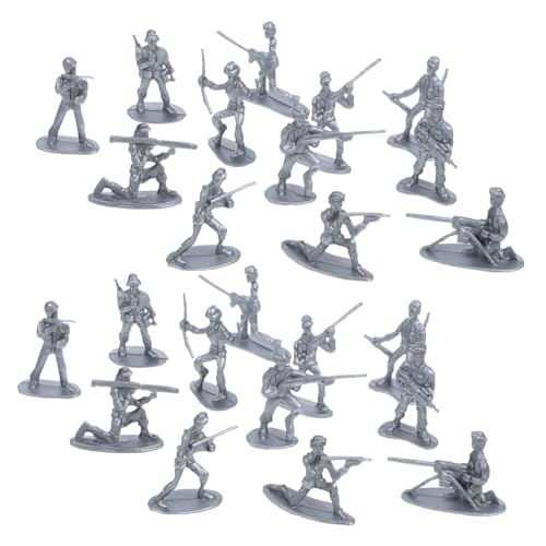 Gogogmee 100 Stück Militärmodellspielzeug Miniatursoldatenmodelle Kleine Soldatenmodelle Sandtisch-soldatenfigur Kindersoldatenfiguren Mini-soldatenfiguren Actionfiguren Plastik Silber von Gogogmee