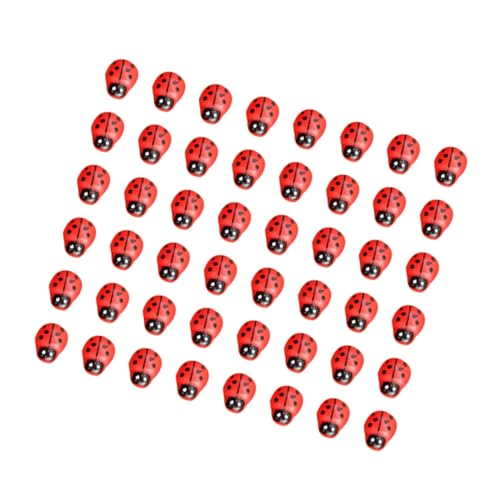 Gogogmee 100 Stück Mini Holz Marienkäfer Dekorationen Realistische Kleine Ladybug Ornamente für DIY Mikrolandschaft Vielseitig Einsetzbar für Innen und Außendeko Handgefertigte Miniatur von Gogogmee