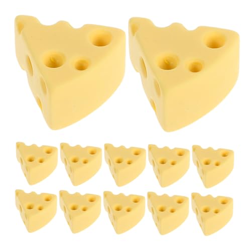 Gogogmee 100 Stück Mini Resin Käse Dekorations Accessoires für DIY Basteln Kunstvoll Gestaltete Gelbe Harz Käse Miniaturen für Handyhüllen Schmuck und Kreative Handarbeiten von Gogogmee