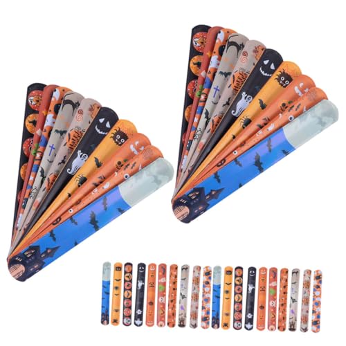 Gogogmee 100 Stück Teiliges Halloween Schnapparmband für Bunte Armbänder mit Sicheren Abgerundeten Kanten Langlebige Muster als Partyzubehör Mitgebsel für Halloween Geburtstage Karneval und Gogogmee 100 Stück Teiliges Halloween Schnapparmband für Bunte Armbänder mit Sicheren Abgerundeten Kanten Langlebige Muster als Partyzubehör Mitgebsel für Halloween Geburtstage Karneval und von Gogogmee