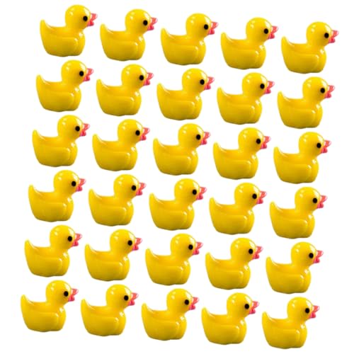Gogogmee 100 Stück Teiliges Miniatur Enten Figuren aus Langlebigem Harz Gelb Dekorative Garten Tischdekoration Wetterbeständig für Mooslandschaften und DIY Mikro Garten Geeignet von Gogogmee