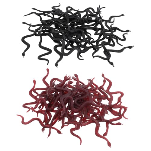 Gogogmee 100 Stück Teiliges Realistische Flexible Schlangenspielzeuge aus Robustem Material als Halloween Party Deko Gruselige Streichspielzeuge für Bühnenauftritte von Gogogmee