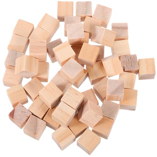 Gogogmee 100Stücke Quadratische Holzbausteine DIY Würfelblöcke aus Massivem Holz für Kreative Pädagogisches Hand Auge Koordination und Praktischen Fähigkeiten von Gogogmee