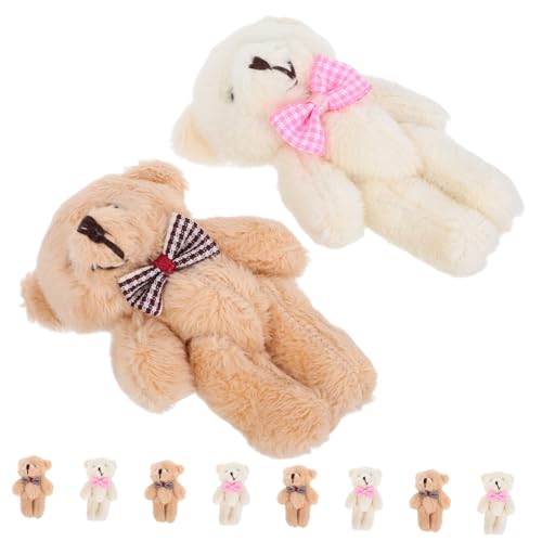 Gogogmee 10Stücke Mini Bärenpuppen zum Aufhängen Kuscheltier Schlüsselanhänger aus Weichem DIY Bärenstrauß und Taschendekoration für Kreative Bastelprojekte von Gogogmee