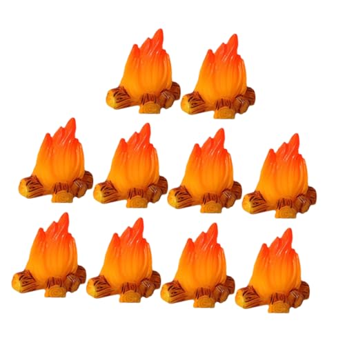 Gogogmee 10Stücke Miniatur Modell Kunstharz Feuer Dekoration für Weihnachts und Party Themen für Puppenhaus und Mikrolandschaften von Gogogmee