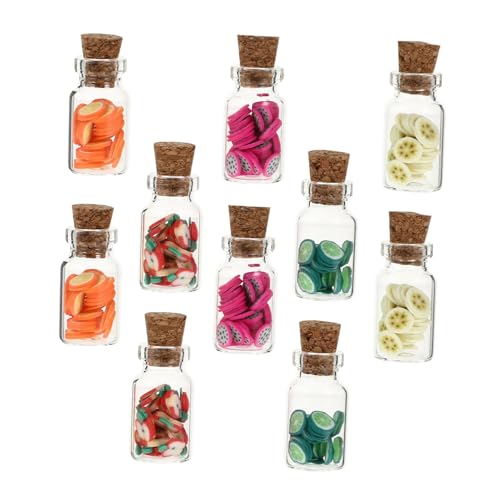 Gogogmee 10Stücke Miniatur Obstmodelle für Puppenhäuser Teiliges aus zur Dekoration von Mini Küchen und Spielzeugwelten Enthält Banane Zitrone Drachenfrucht von Gogogmee