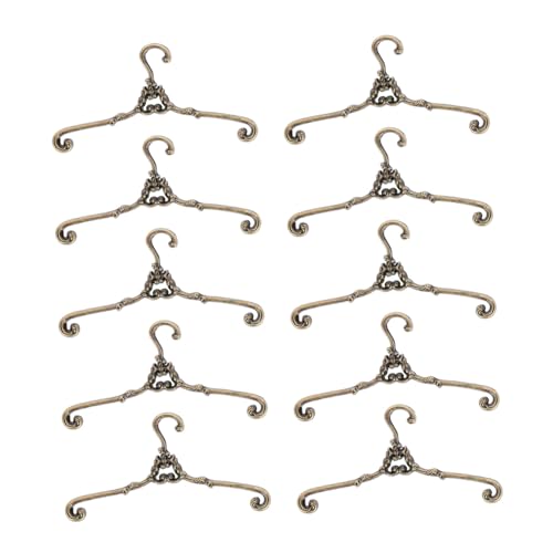 Gogogmee 10Stücke Miniatur Puppen Kleiderbügel für Puppenhaus Hochwertige Langlebige Puppenzubehör mit Antikem Finish zur Organisation von Puppenkleidung von Gogogmee