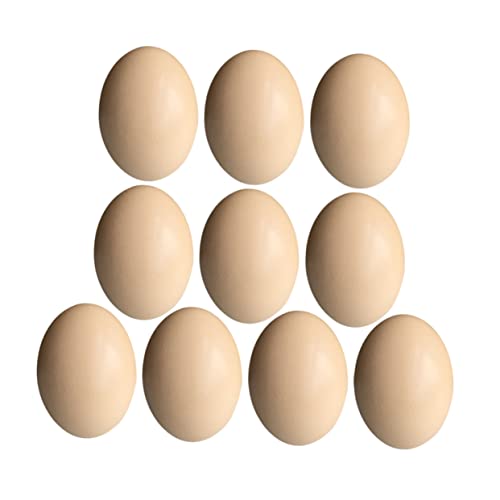 Gogogmee 10Stücke Ostern Holz DIY Eier Beige Kunststoffeier zum Bemalen Bastelmaterial für Kreative Projekte und Rollenspiele von Gogogmee
