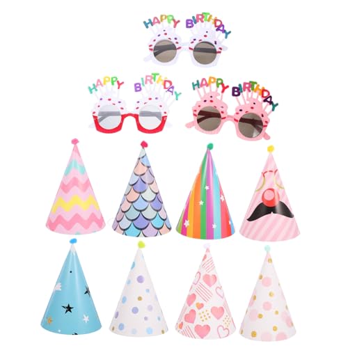 Gogogmee 11 Stück Teiliges Pompom Geburtstagsset mit Farbenfrohen Kegelhüten und Lustigen Happy Birthday Partybrillen für Kindergeburtstag Buntes Partyzubehör für Festliche Gogogmee 11 Stück Teiliges Pompom Geburtstagsset mit Farbenfrohen Kegelhüten und Lustigen Happy Birthday Partybrillen für Kindergeburtstag Buntes Partyzubehör für Festliche von Gogogmee