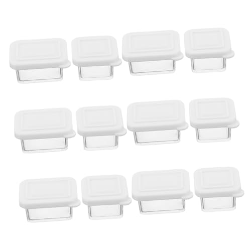 Gogogmee 12 Sätze Miniatur Dollhouse Snack Container Transparente Kleine Aufbewahrungsboxen mit Mini Löffel Kompakt und Leicht für Puppenhaus Dekoration und Pädagogisches Rollenspiel von Gogogmee