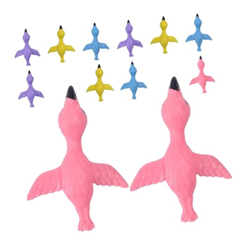 Gogogmee 12 Stück Flamingo Entzückendes Fingerspielzeug Kunststoff Flamingos Kinderspielzeug Dschungeltierspielzeug Schleudern Kleine Spielzeuge Halloween Für Fingerspielzeug von Gogogmee