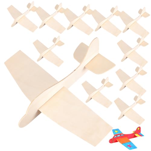 Gogogmee 12 Stück Teiliges Holz Flugzeugmodell Bastelset für DIY Blanko Flugzeug zum Bemalen Sicher und Langlebig Einfache Montage Kreatives für Jungen und Mädchen von Gogogmee