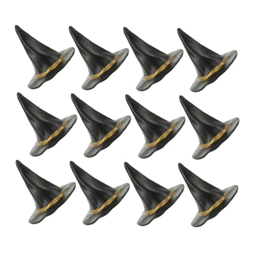 Gogogmee 12 Stück Teiliges Mini Hexenhut für Puppenhaus Halloween Dekoration Schwarze Winzige Hexenhüte als Partydeko und Hexenhandwerkszubehör Festliche Miniatur Hut Accessoires von Gogogmee