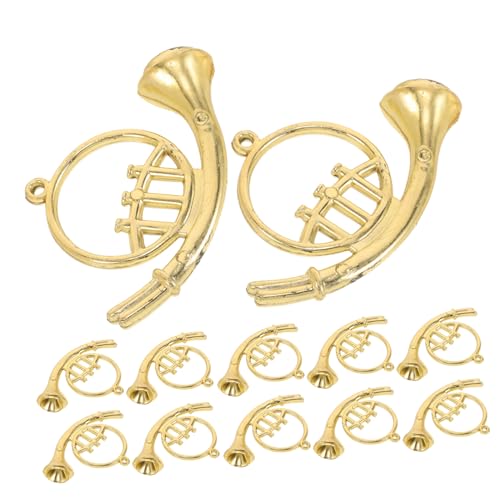 Gogogmee 12 Stück Teiliges Miniatur Musikinstrumenten aus Kunststoff Goldene Trompete Langlebige Weihnachtsbaum Deko für DIY Kränze Puppenhäuser und Festliche Bastelprojekte von Gogogmee