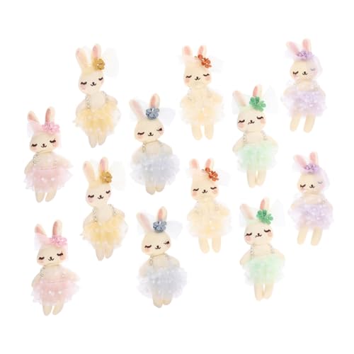 Gogogmee 12 Stück Teiliges Niedliche Stoffhasen Deko Weiche Füllung Bunte Kleine Kuschelhasen für DIY Basteln Vielseitige Hasenpuppen als und Raumdekoration von Gogogmee